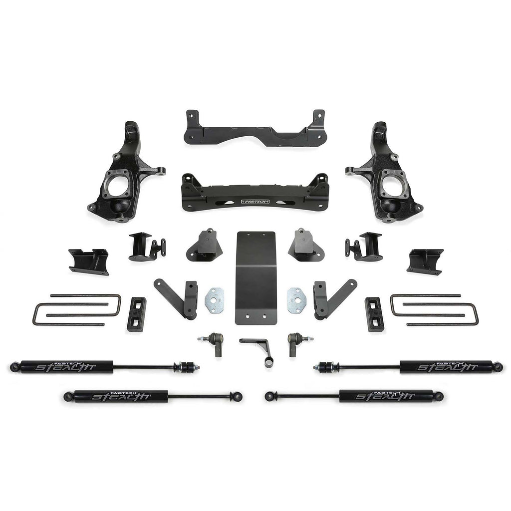 Fabtech 4" BASIC SYS W/STEALTH SHKS 2011-19 GM 2500HD 2WD/4WD