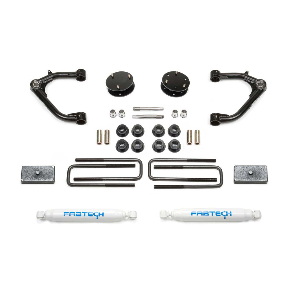 Fabtech 3" UNIBALL UCA SYS W/ PERF SHKS 2019-22 GM C/K1500 P/U