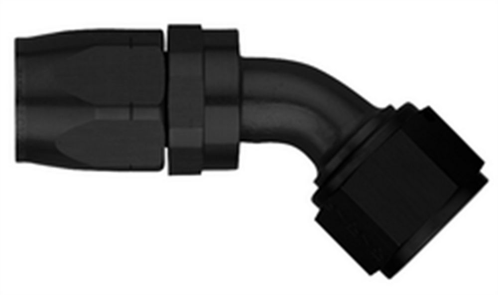 #12 45 Deg Hose End Black