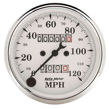 Load image into Gallery viewer, Old Tyme White 3 1/8in 120MPH Mech. Speedo