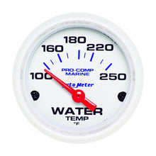 Load image into Gallery viewer, 2-1/16 Water Temp Gauge 100-250F White Phantom