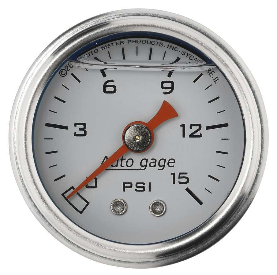 1-1/2in Pressure Gauge 0-15psi- White