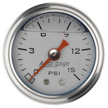 Load image into Gallery viewer, 1-1/2in Pressure Gauge - 0-15psi - Silver Face