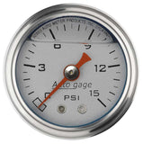 1-1/2in Pressure Gauge - 0-15psi - Silver Face