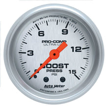 Load image into Gallery viewer, 2-1/16 U/L Boost Gauge 0-15psi