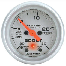 Load image into Gallery viewer, 2-1/16in U/L Boost/Vac. Gauge 30in/30psi