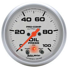 Load image into Gallery viewer, 2-5/8in U/L Oil Pressure Gauge w/Peak &amp; Warning