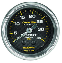 Load image into Gallery viewer, 2-1/16in C/F Boost Gauge 35psi