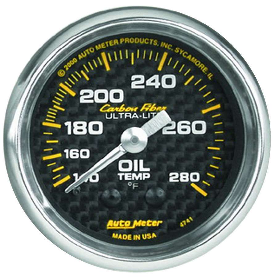 2-1/16in C/F Oil Temp. Gauge 140-280