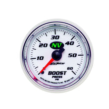 Load image into Gallery viewer, 2-1/16in NV/S Boost Gauge 0-60psi