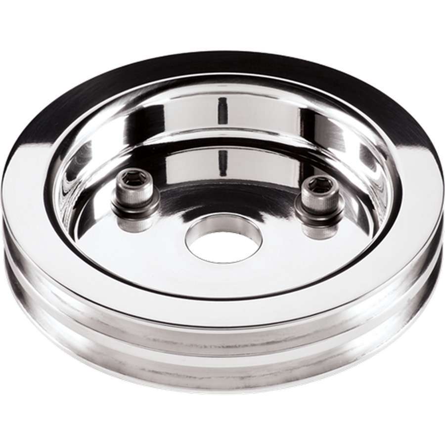 Polished SBC 2 Groove Lower Pulley