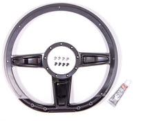 Load image into Gallery viewer, Steering Wheel Camber D-Shaped 14in Black