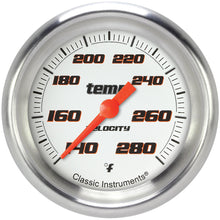 Load image into Gallery viewer, Velocity White Temperatu re Gauge 2-5/8 Full Swee