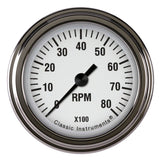 White Hot Tachometer 2-1/8 Full Sweep