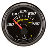 2.0 Dia Water Temp Gauge Black  130-280