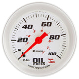 2-5/8 Dia Oil Pressure Gauge Silver  0-100psi