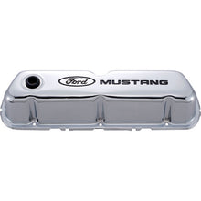 Load image into Gallery viewer, Chrome Steel Valve Cover Set w/Mustang Logo