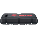 Black Steel Valve Cover Set w/Mustang Logo