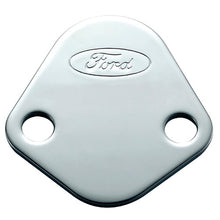 Load image into Gallery viewer, Fuel Pump Block-Off Plate Chrome w/Ford Logo