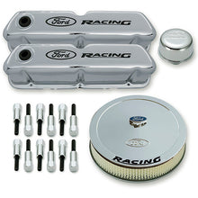 Load image into Gallery viewer, Engine Dress up Kit Chrome w/Ford Racing Log