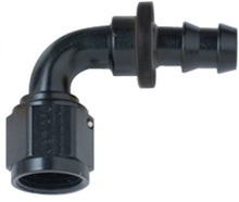 Load image into Gallery viewer, Hose Fitting #4 90 Deg Push Lock Black