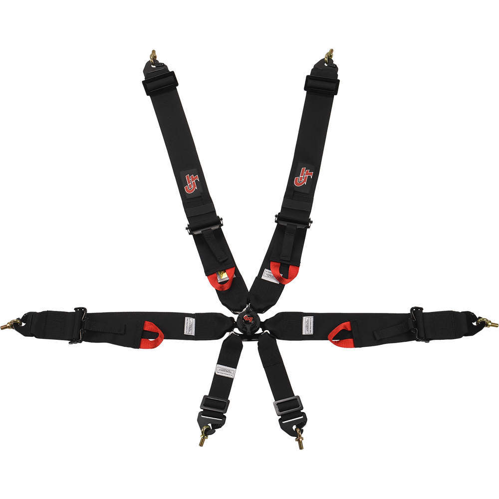 6pt Harness Camlock Indiv P/U Black  FIA