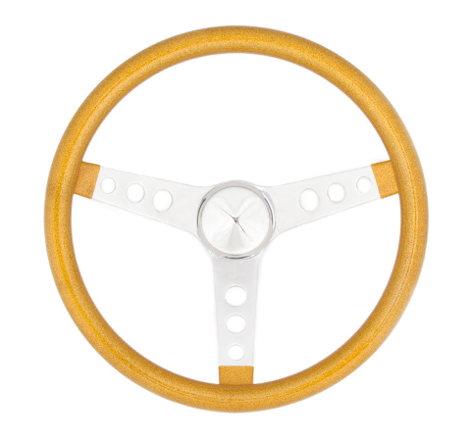 Steering Wheel Mtl Flake Gold/Spoke Chrm 15