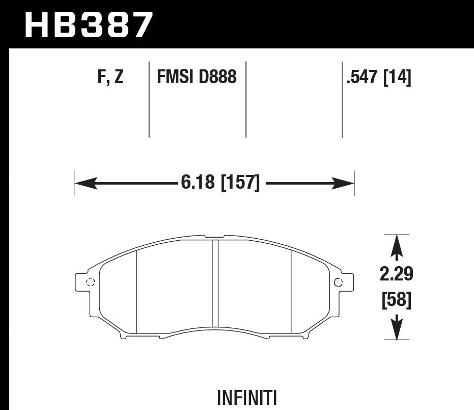 Street Brake Pads Front Infiniti HPS