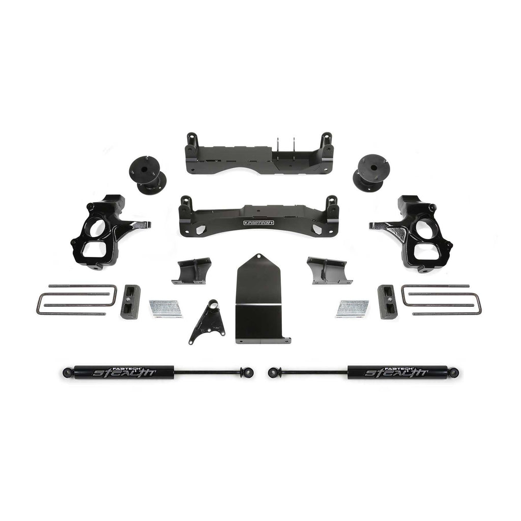 Fabtech 4" BASIC SYS W/ STEALTH 14-18 GM C/K1500 P/U W/ OE ALM OR STMP STL UCA