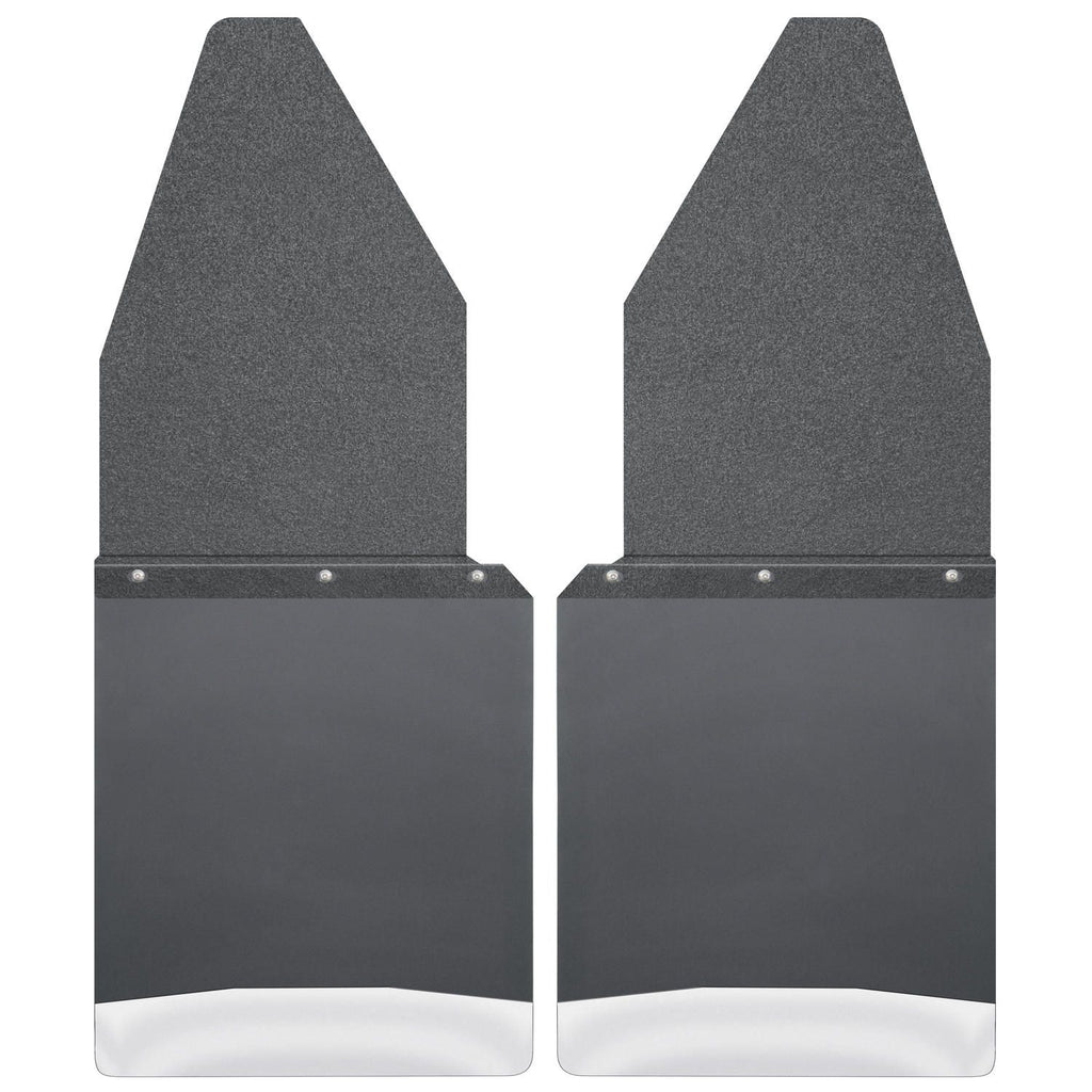 Kick Back Mud Flaps 12" Wide - Black Top and Stainless Steel Weight