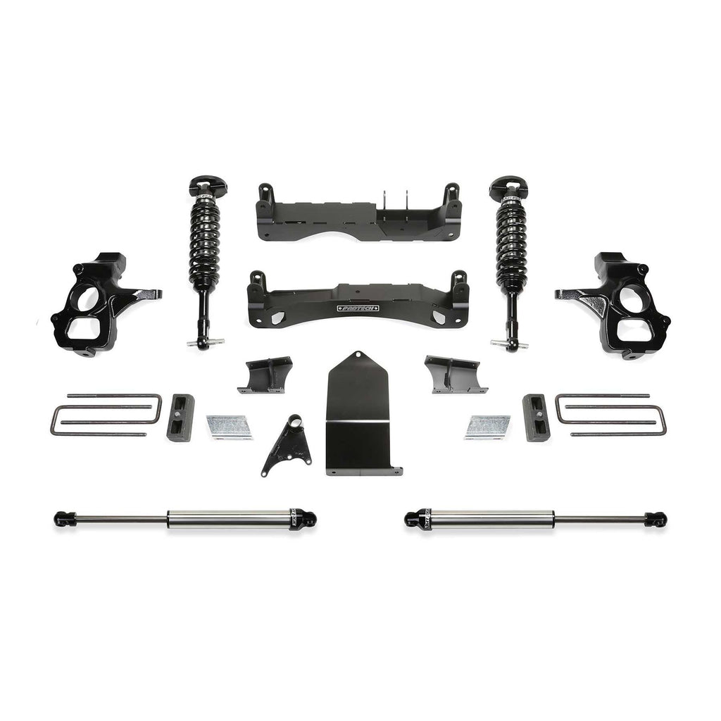 Fabtech 4" PERF SYS W/ DL 2.5 & 2.25 14-18 GM C/K1500 P/U W/ OE ALM OR STMP STL UCA